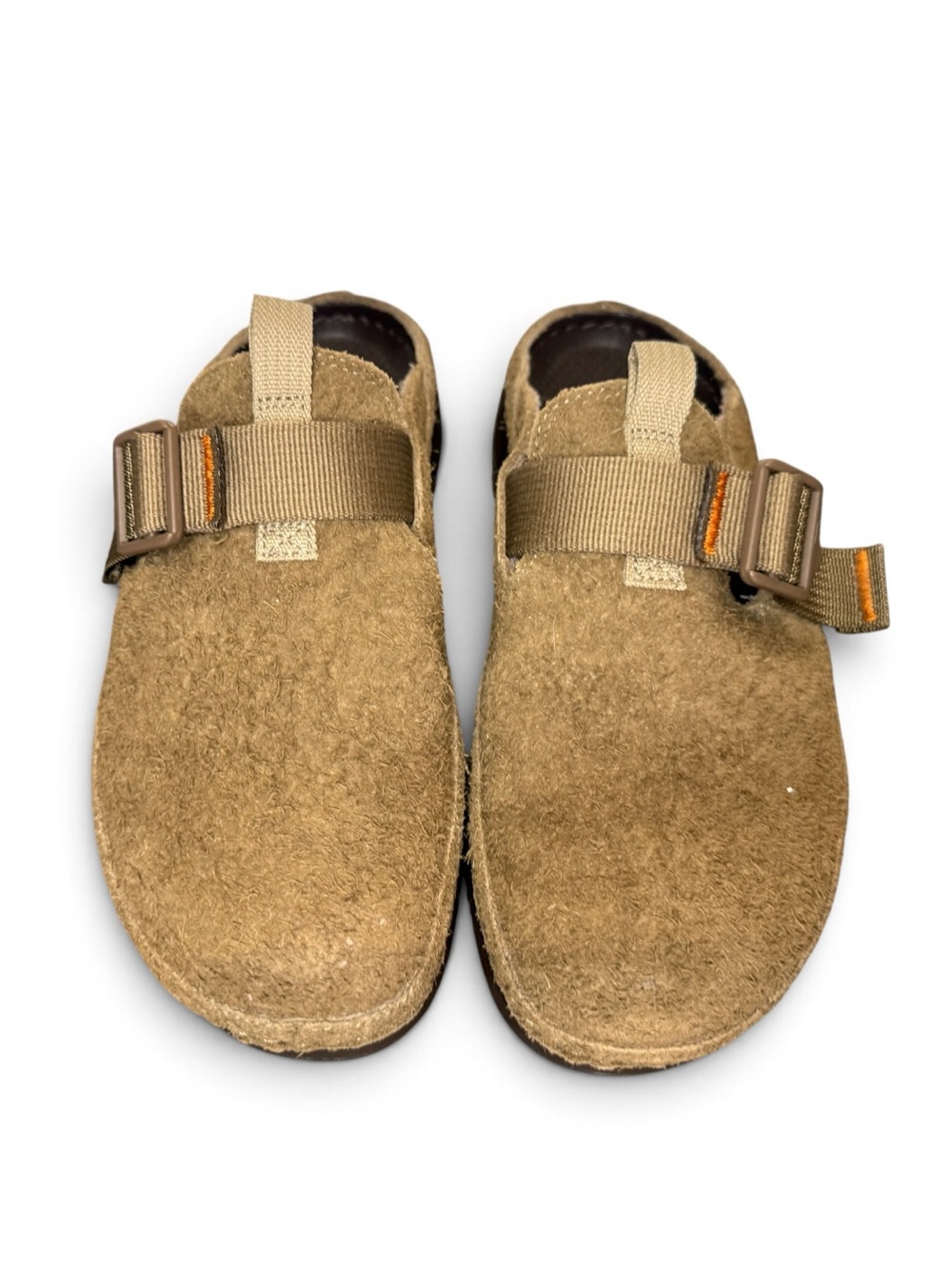Chaco Paonia Clog Wool Womens 8 Caramel Brown Cozy Slip on Leather Mules